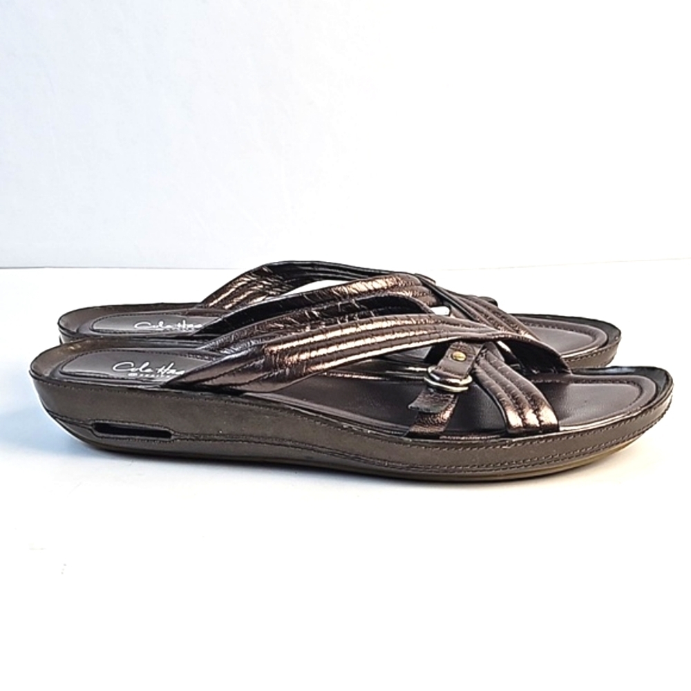 Cole Haan Brown Sandals with Crisscross Straps and Contoured Footbed - Picture 6 of 16